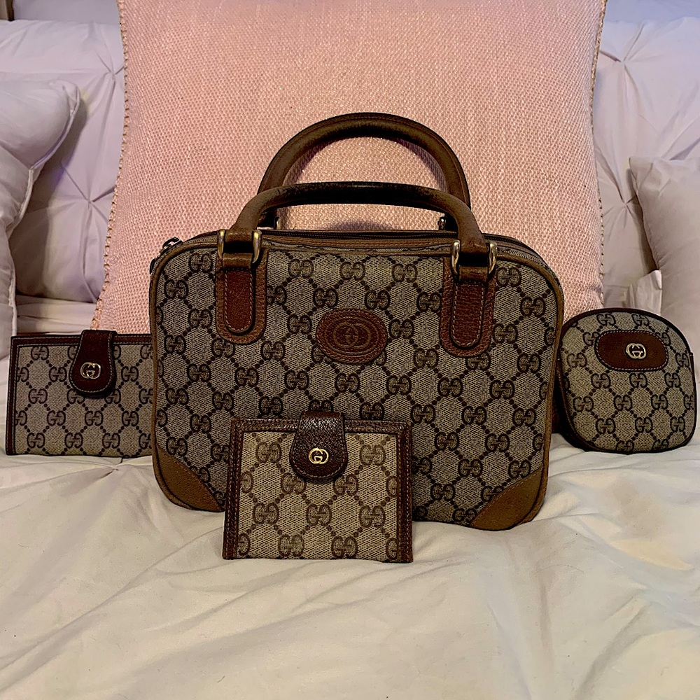 Vintage Gucci purse and small leather goods.
